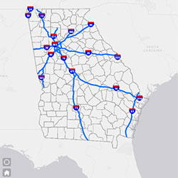 interstate interstates highway counties highways
